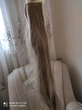 Extensiones de cola de caballo sintética, coletas, pelo falso Rubio, largo y recto, Clip en el pelo, resistente al calor, 22 pulgadas