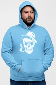 

Angemiel Wear Pippolu Hat Skeleton Man Blue Men 'S Hooded Sweatshirt