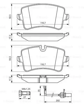 Brake pads AUDI A8 3.0-4.2 quattro 09 rear BOSCH 0 986