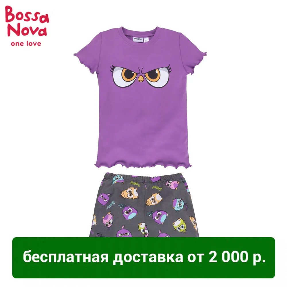 Пижама футболка и шорты для девочек 'Angry Birds' BOSSA NOVA 352АБ 227|Комплекты пижам| |