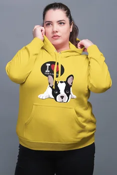 

Angemiel Wear Yellow Bulldog Women Hooded Sweatshirt