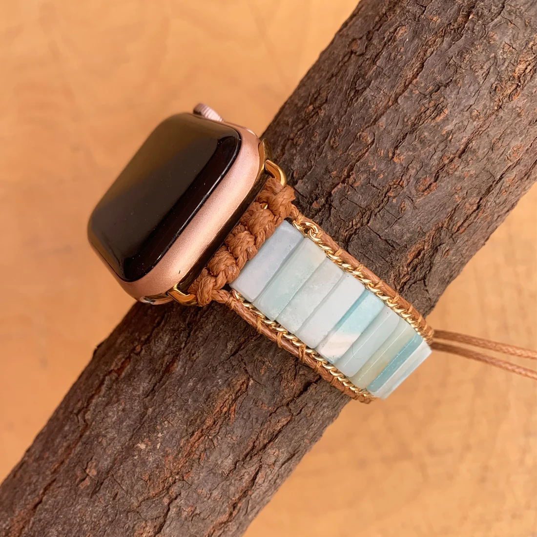 New Natural Stones for Apple Watch Strap Boho Trendy Beaded Band