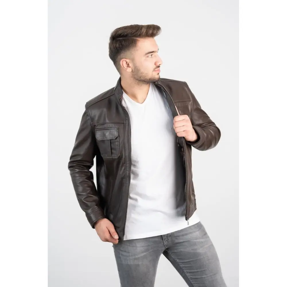 Abrigos de cuero genuino para hombre, chaqueta de cuero de oveja de grado, chaqueta de invierno informal formal Vintage hombre so| | -