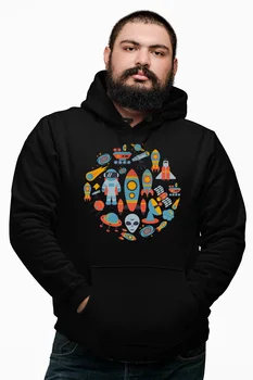 

Angemiel Wear Space Pattern Black Men 'S Hooded Sweatshirt