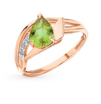 

Gold ring with cubic zirconia and sultanites synthetic sunlight sample 585