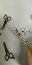 10 Uds. De colgantes de adorno con forma de tijeras hechas a mano, 2 colores, 16X33mm, decoración Vintage para joyería DIY