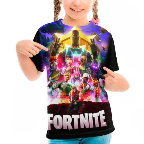 Детская футболка 3D «Fortnite Королевская Битва» для мальчиков и девочек, Легкая футболка с рисунком