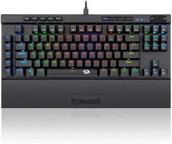 

Redragon K587 Magic-Wand 87 Keys Compact RGB TKL Mechanical Gaming Keyboard, Keyboard with 9 Onboard Macro Keys, Blue Switches