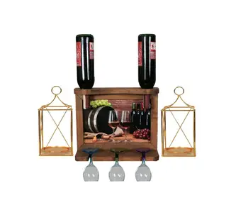 

Gold Metal Candle Holder Candlestick Wall Art Pictures Wall Mounted Wine Whiskey Beer Bottle Rack Holder Bar Wine Rack Bar Decor