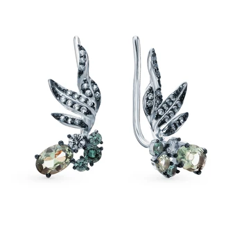 

Silver earrings with cubic zirconia sunlight sample 925 test