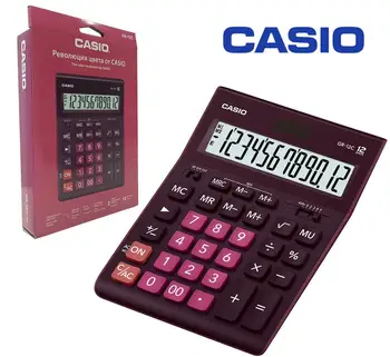 

Calculator desktop office Casio gr-12c 12 digits display, red, double power supply, large display