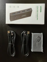 Ugreen-conmutador USB KVM interruptor USB 3,0 2,0 para teclado, ratón, impresora Xiaomi Mi Box, 2 puertos para compartir, 4 dispositivos, fuente de alimentación USB Hub