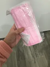 Mascarilla desechable no tejida de 3 capas para adultos, máscara facial transpirable con elásticos, 5 a 600 Uds., color negro y rosa, envío rápido