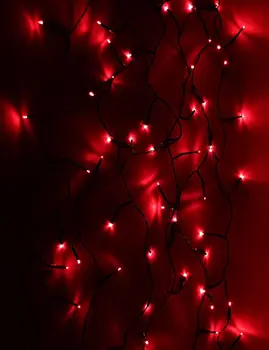 

Garland strand holiday decoration 220-230в, cord black 100 led red color, solar powered, street, ip65.
