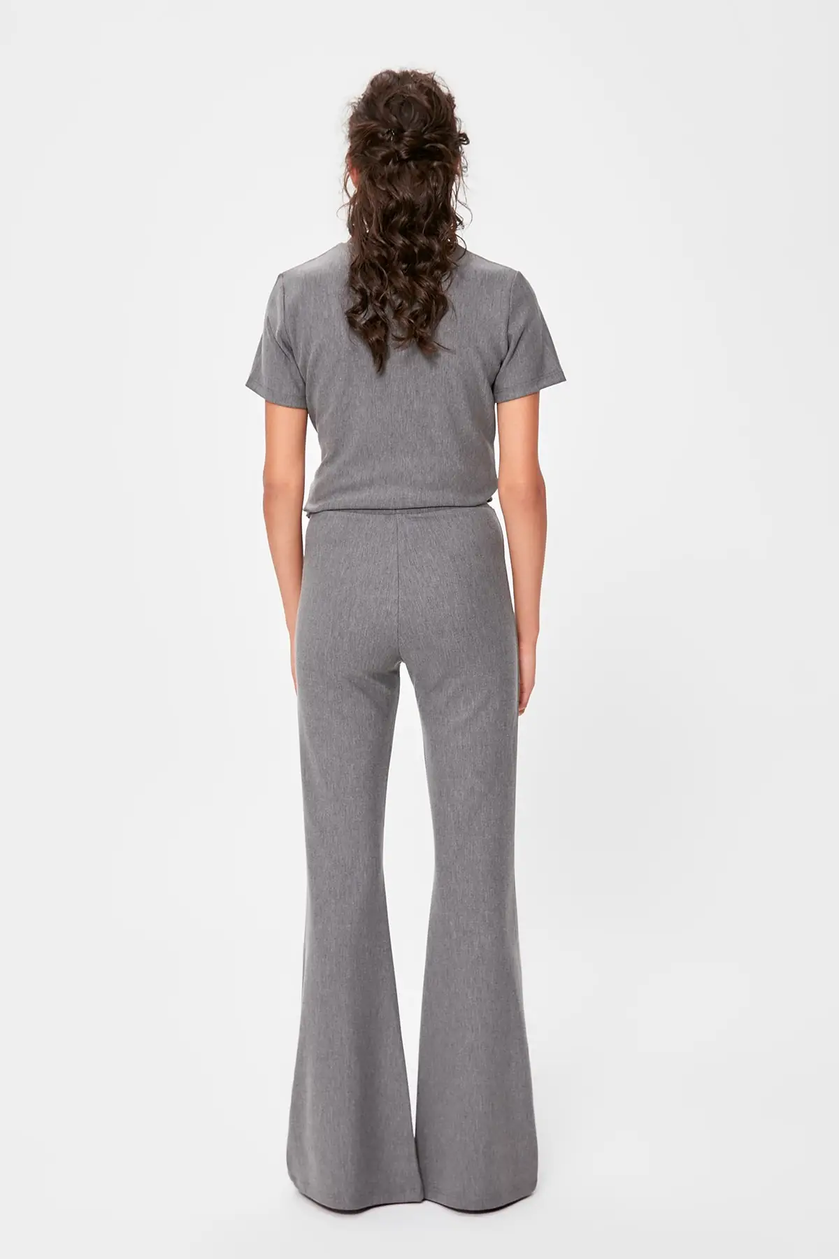 Trendyol Серые трикотажные брюки TWOAW20PL0235