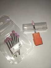 HYTOOS-broca de corindón rosado para uñas, fresa rotativa de piedra de cerámica de 3/32 pulgadas, accesorio para taladro eléctrico, herramienta para manicura