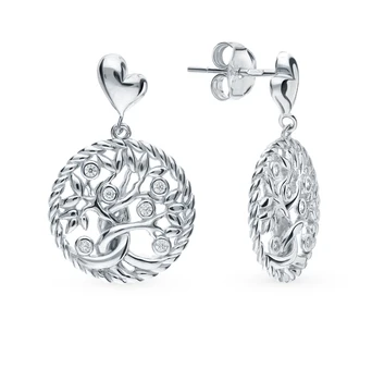 

Silver earrings with cubic zirconia sunlight sample 925