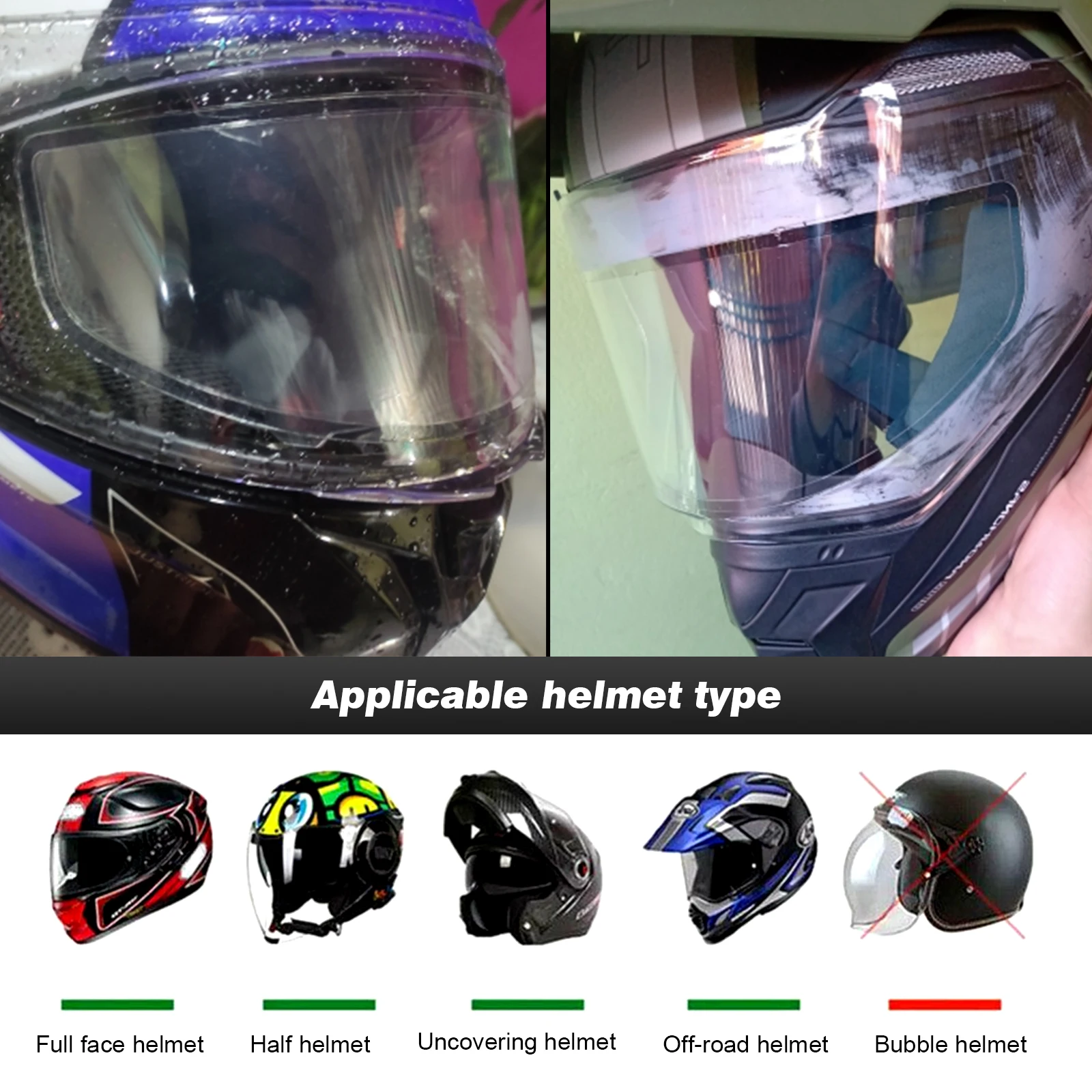 Pellicola antiappannamento per casco moto universale e pellicola  antipioggia pellicola adesiva con rivestimento Nano durevole accessori per  casco - AliExpress