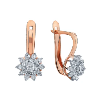 

Gold earrings with diamonds sunlight sample 585