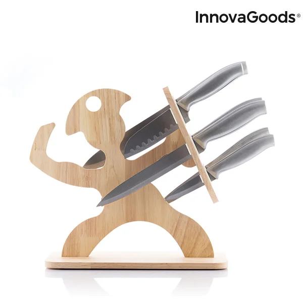 Набор ножей с деревянной основой Spartan InnovaGoods 7 штук