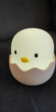 Luz Led nocturna para niños, lámpara de silicona suave recargable por USB, decoración de dormitorio, regalo, noche de pollito de Animal, sombra de Luna