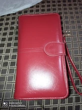 Cartera de cuero con cera de aceite para mujer, monedero de gran capacidad, con cremallera, bolso de mano largo, tarjetero, 2020