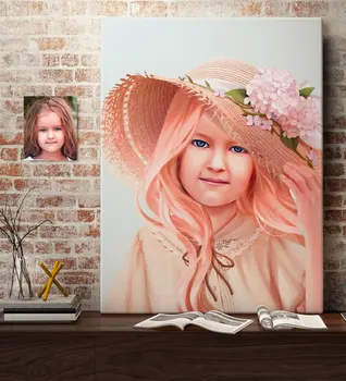 

Personalized Female Child Artistic Portrait Design Canvas Table 50x70cm-2