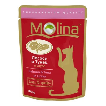 

Molina pause D/cats salmon and tuna in sauce, 100g-12 PCs