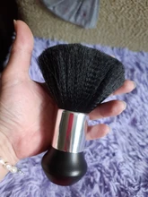 Cepillo antipolvo para el cuello, brocha de pelo suave de fibra para pelo negro, herramienta práctica de corte de pelo para peluquería