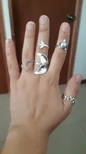 Conjunto de anillos bohemios para mujer, conjunto de anillos geométricos con forma de tortuga, cola de ballena, anillo con abalorio, joyas para mujer, regalo para enamorados