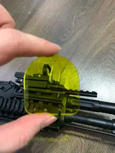 Protector de lentes a prueba de balas para mira telescópica, Protector de lente de punto rojo y verde, plegable, para Rifle, Airsoft, montaje de riel