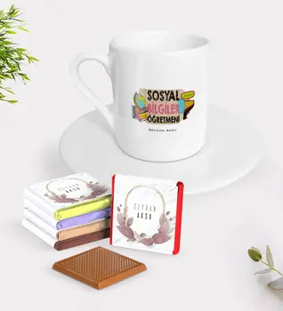 

Personalized Social Studies Teacher Turkish coffee Cup and Chocolate Gift Seti-3