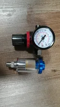 HVLP-Regulador de presión de aire en aerosol y miniseparador de filtro de aire en línea de 1/4 , ajuste del regulador de presión de aire, PISTOLA DE PULVERIZACIÓN