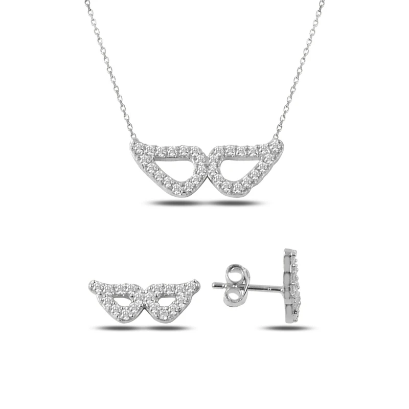 

Silver 925 Sterling Zircon Wing Set