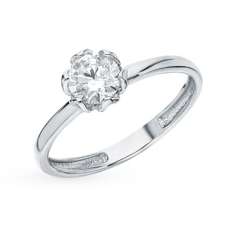 

Silver ring with cubic zirconia sunlight sample 925