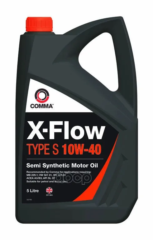 COMMA Масло Моторное Полусинтетическое "X-Flow Type S 10w-40", 5л Xfs5l