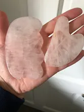 Gua sha-Tabla de piedra de Jade Natural, masajeador de cuarzo rosa, placa Guasha, rascador facial, herramientas para cara, cuello y espalda