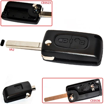 

Remote KEY casing Shell for CITROEN C2 C3 BERLINGO for PEUGEOT 107 207 307 308 406 407 807 PARTNER CE0523 CE0536 with 2 buttons