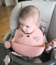 Panda de dibujos animados de silicona bebé impermeable ajustable niñas niños Baberos Niño infantil delantal alimentación de bebé cosas regalo de los niños