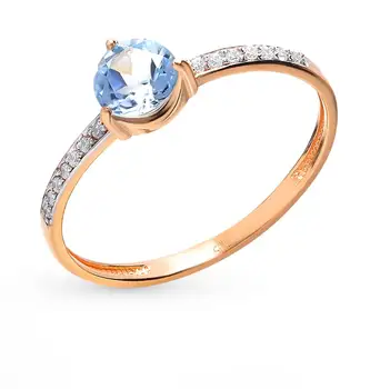 

Gold ring with Topaz and cubic zirconia sunlight