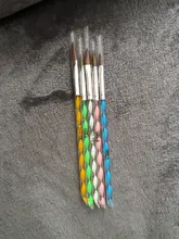 5Pcs Nail Art Brush Tools Set Acrílico UV Gel Builder Pintura Dibujo Pinceles Bolígrafos Herramienta de Empuje de Cutículas Colorido