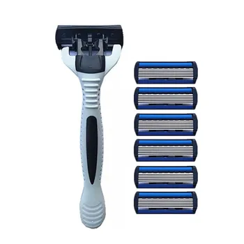 

Man’s Shaving Razor Manual Old-fashioned Shaver 6 Layers Razor 1 Razor Holder + 6 Blades