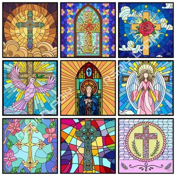 

5D DIY Diamond Painting Religion Cross Full Square/Round Diamond Embroidery Picture of Rhinestones Mosaic Crafts Home Decor Gift