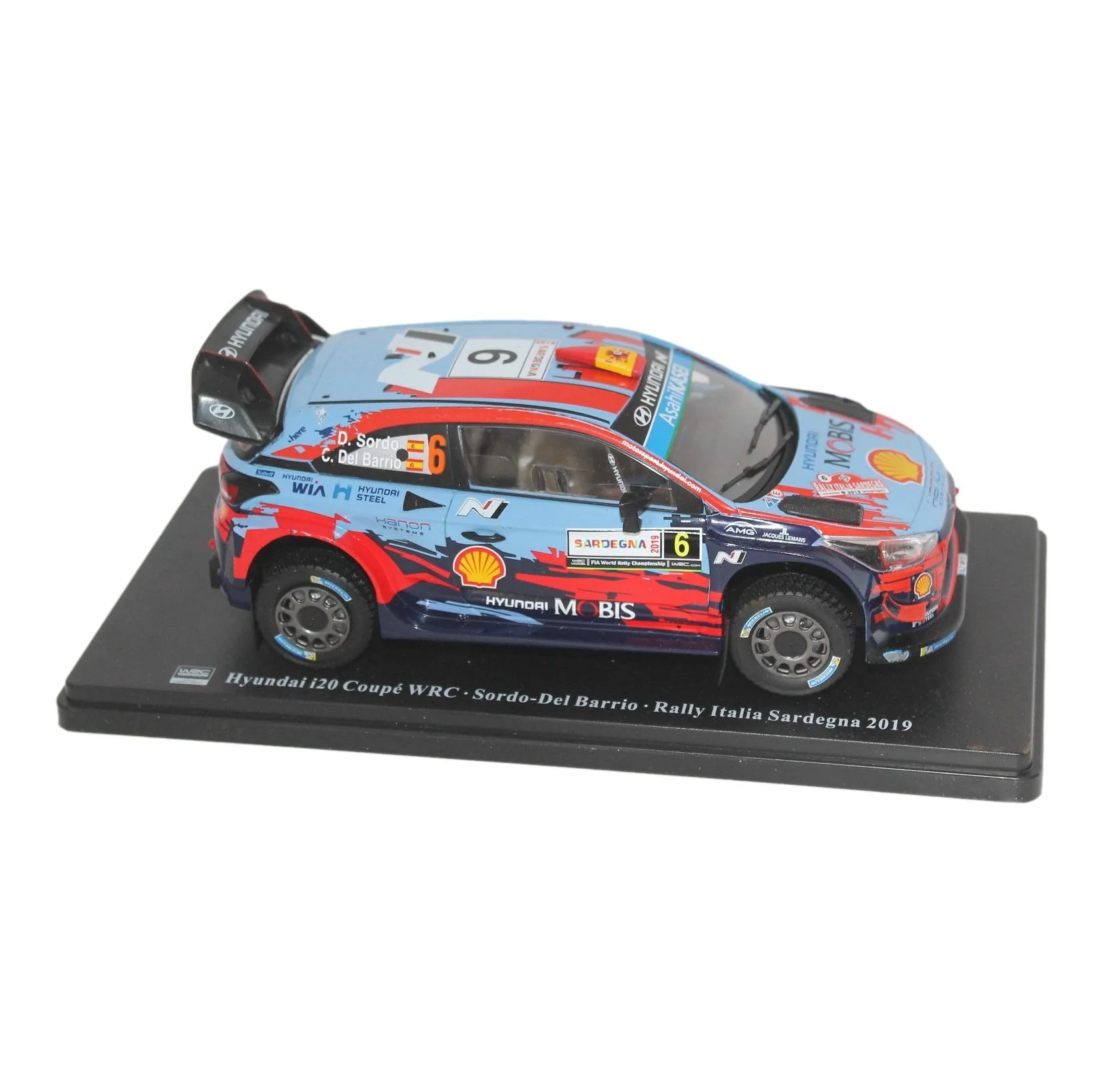 Salндс HYUNDAI I20 WRC Dani Sordo #6 Сардиния ралли 2019 масштаб 1:24 литая машина реалистичные