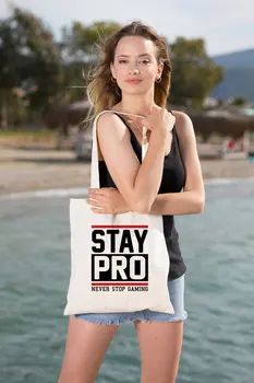 

Angemiel Bag Stay Pro Never Stop Gaming Shopping Beach Tote Bag