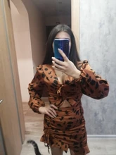 Short Dress Bow-Puff V-Neck Long-Sleeve Drawstring Ruffled Sexy Hollow-Out Mini Women