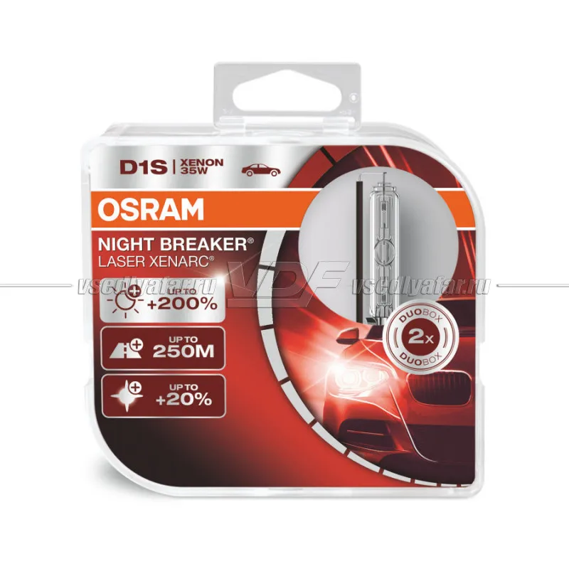 Ксеноновая лампа OSRAM D1S Xenarc Night Breaker Laser +200% 66140XNL-HCB | Автомобили и мотоциклы