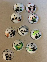 Bonito patrón de Panda para hacer joyas, 10/12/14/16/18/20/25mm, hecho a mano, cabujón de cristal con foto, patrón de cúpula, accesorios