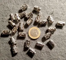 24 uds pelo tubo grano cuentas rúnicas vikingas Dreadlock trenzado joyería barba decoración para el pelo estilo accesorios