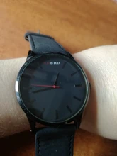 Reloj de lujo de cuero para Hombre, pulsera negra de acero inoxidable ultrafina, Reloj Masculino